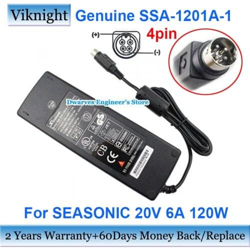 Genuine SSA-1201A-1 19V - 20V 6A 120W AC Adapter Charger For Seasonic Power Supply 4PIN