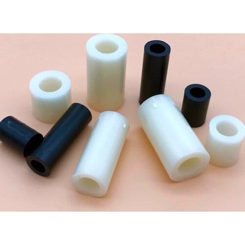 50pcs Inside Diameter ID 3 4 5 6 8mm Black White ABS Nylon Non-Threaded Spacer Hollow Standoff Washer M3 M4 M5 M6 M8 Screw Bolt