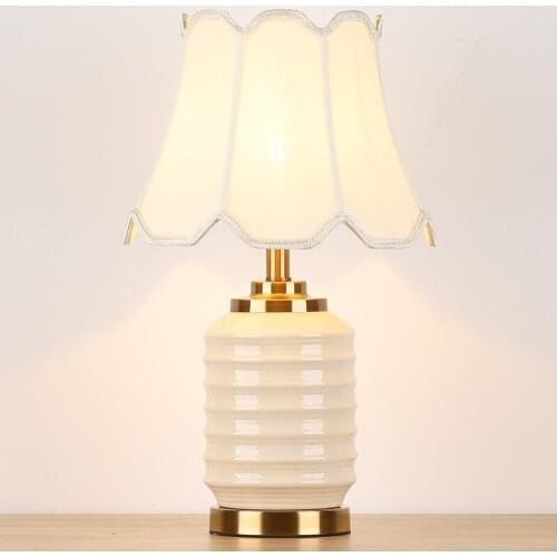 SAROK Luxury Table Lamp LED Modern Desk Light Bedside Fabric Home Decorative for Foyer Bed Room Office Study Hotel