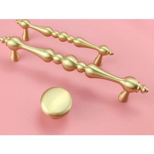 96 128mm modern simple fashion Pure brass furniture hardware handle brass kitchen cabinet dresser cupboard drawer cabinet handle