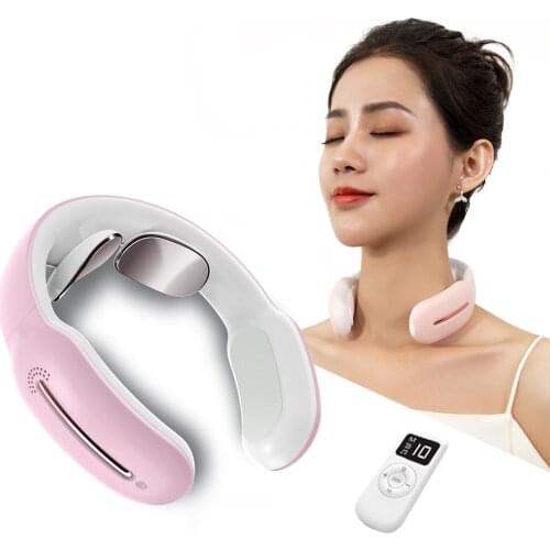 Neck Cervical Messager Intelligent Heat Remote Control Therapy Cure Muscle Relaxation 15 Levels Trigger for Home Office Drive