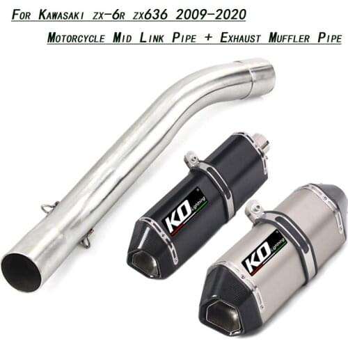 Zx6r Zx636 Refit Middle Link Pipe With Exhaust Muffler Tip Tube Motorcycle Set System Lossless Installation Silp on 2009-2020
