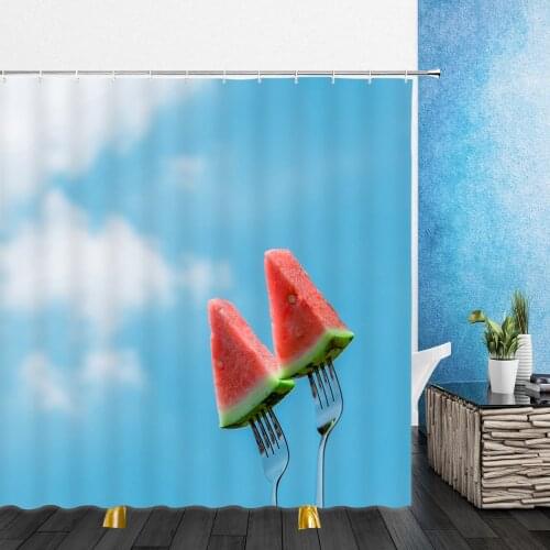Summer Fruit Watermelon 3D Print Shower Curtains Bathroom Home Decor Waterproof Polyester Bathtub Curtain 180*200cm With hooks