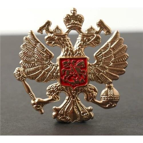 1PC USSR Soviet ARMY Russia Russian Soviet Guards Imperial Eagle Emblem Badges RED STAR Military Pin For hat caps Coat