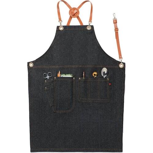 1 Pcs High Quality Fashion Denim Canvas Wear Apron / Painting / Hairdressing / Barista Restaurant Apron Anti-dirty Overalls
