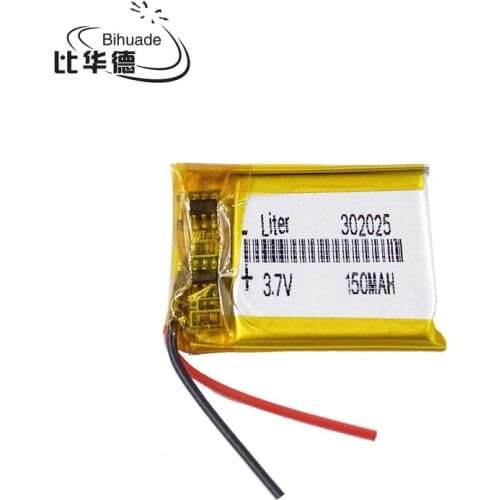10pcs/lot Good Qulity 3.7V,150mAH,302025 Polymer lithium ion / Li-ion battery for TOY,POWER BANK,GPS,mp3,mp4