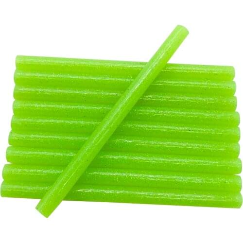 10pcs Colourful 7mm Green Glitter Hot Melt Glue Sticks For Glue Gun Craft Phone Case Album Repair Accessories Adhesive 7mm Stick