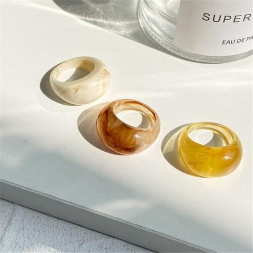 2021 New Trend Resin Ring Retro Accessories Ring on Personalized Womens Jewelry Couple Ring Party Gift