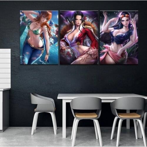 3 Pieces ONE PIECE Boa Hancock Nami Canvas Poster Prints Wall Art Decoration Anime Picture Painting Home Decor