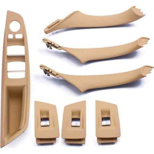 7Pcs Interior Inner Door Handle Pull Trim Grip Cover for BMW F10 F11 F18 F30 520i 525i 5-Series Left Hand Driving Car Styling