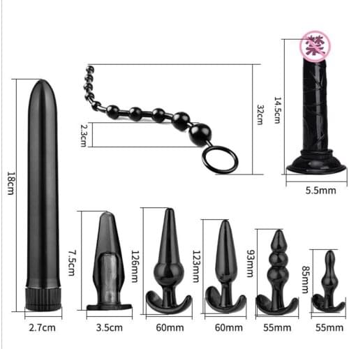 8-10 Pcs Vibrator Butt Anal Plug Set Vibration Sensuality Vibrating Butt Beads Kit Sexual prostate massager Sex Toys For Couples