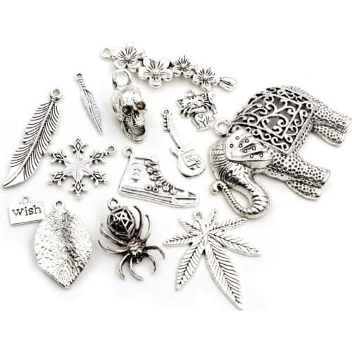 19*17mm 15pcs Antique Silver Plated Lovely Cat Handmade Charms Pendant:DIY for bracelet necklace-P5-29