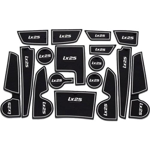 Car door slot pad water coaster armrest box dustproof mat anti-slip mat For Hyundai Creta IX25 2016 2017 2018 2019 Accessories