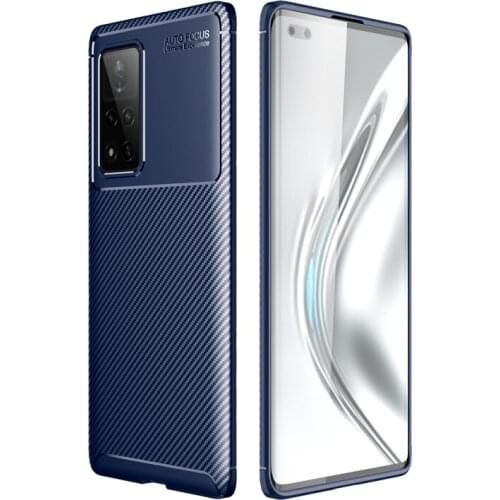 Carbon Fiber Effect Phone Case for Honor V40 TPU Cover Anti-Scratch Rubber Cover Slim Shockproof Protective Case