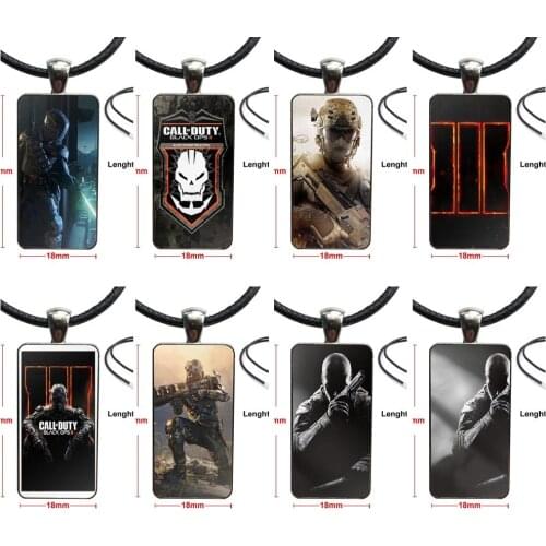 For Girls Handmade Gift Black Ops 3 Video Games Brand Steel Color Jewelry Fashion Statement Necklace Glass Necklaces Pendants