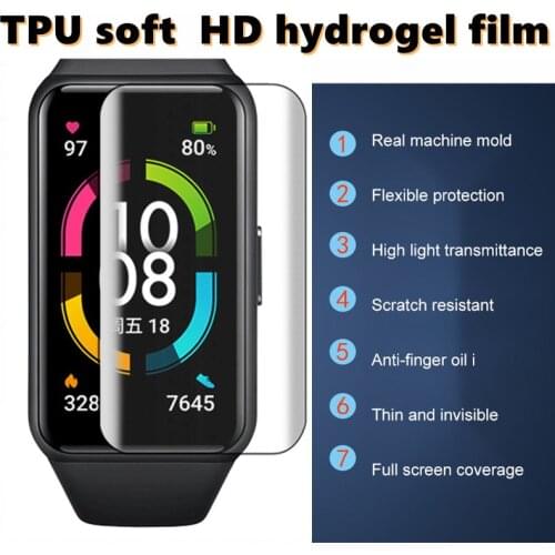 For Huawei Honor Band 6 Film Nano Explosion-proof TPU Soft Film HD Hydrogel Film For Huawei Glory Bracelet 6 Protective Film