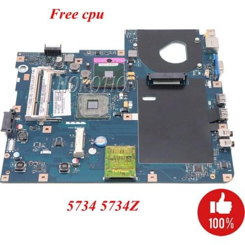 NOKOTION Lptop motherboard For Acer aspire 5734 5734Z GL40 DDR3 Free cpu PAWF5 LA-4855P MBNAK02002 Mainboard