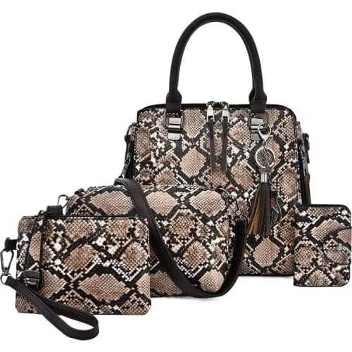 Fashion Women Pu Leather Handbags Shoulder Bags Designer Ladies Tote Bag High Quality Casual Serpentine Female Messenger Bags