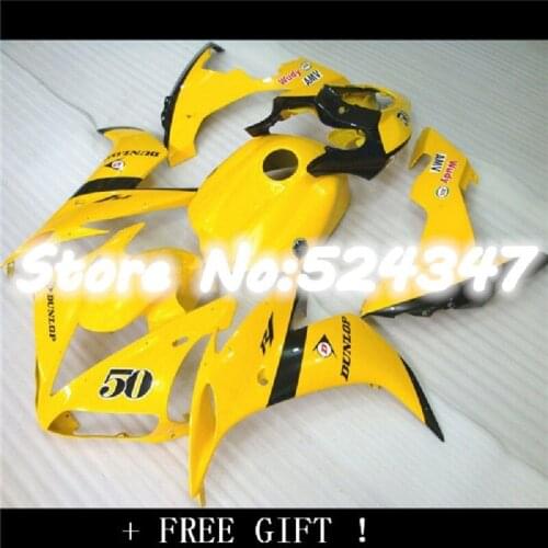 Motorcycle Fairing ABS Kits for YZFR1 04 05 06 YZF R1 2004 2005 2006 YZFR1000 ABS yellow black Fairings Bodywork