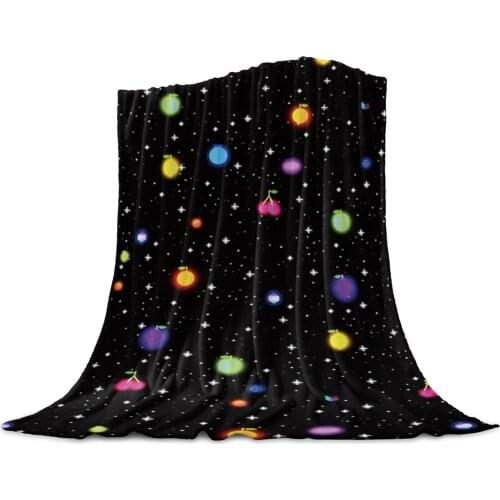 Living Room Sofa Blanket Glowing Starry Sky Fruit Children Soft Throw Blanket Travel Airplane Hotel Portable Warm Thin Blanket