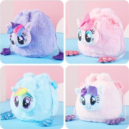Original Harsbro My Little Pony Equestria Girls Plush Backpack Toys For Peluches Cartooon Animal Toys Unicorn Coin Purse