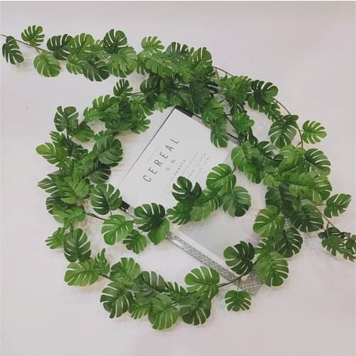 Hanging Rattan Wall Decor Artificial Turtle Back Green Vine Succulent Plants Fake Leaves Simulation Restaurant Decoration Props