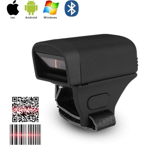 Portable Handheld Bluetooth Wireless Ring Finger Mini 1D Barcode Scanner