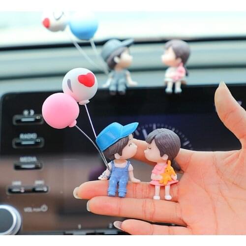 Cute Car Interior Decoration Ornaments Creative Cartoon Couple Anime Auto Center Console Decoration For Car Interior Accessories