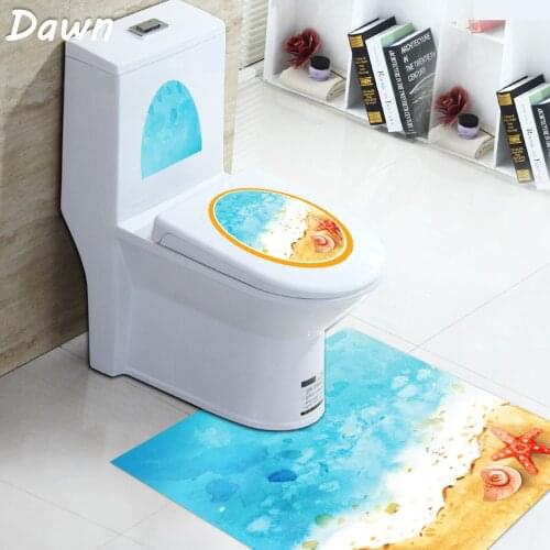 PVC Toilet seat Bathroom Anti-skid Self-adhesive DIY Waterproof Floor Sticker for Household Bathroom Toilet Seat Cover Mats Pad