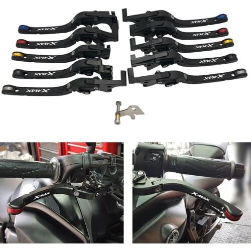 SEMSPEED CNC XMAX logo Motorcycle New Foldable Brake Clutch Parking Levers Handle Grips For Yamaha XMAX300 XMAX250 XMAX125 400