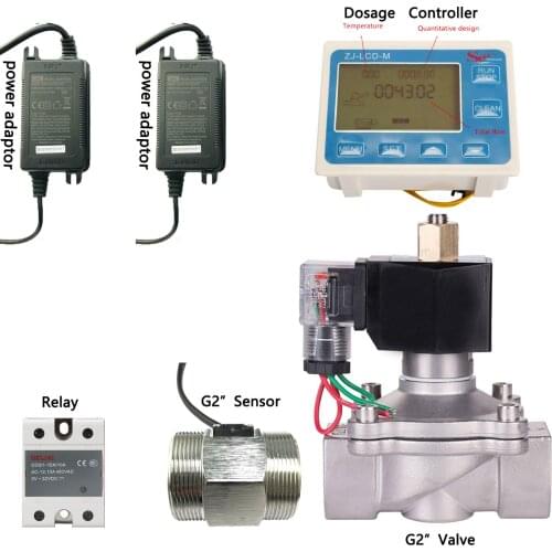DN50 Dosage Controlle ZJ-LCD-M SEA Zhongjiang Quantitative Control Water Flow Meter Sensor Reader with USS-HS20TA 10-200L/Min