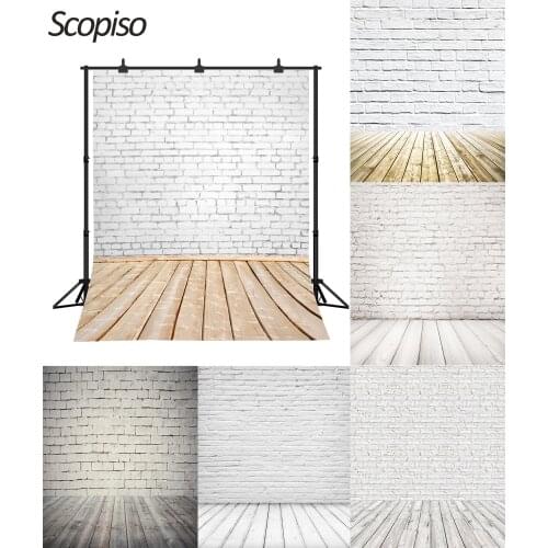 Scopiso Brick Wood Board Baby Portrait Wall Booth Party Photography Backdrop Photo Background Studio Prop