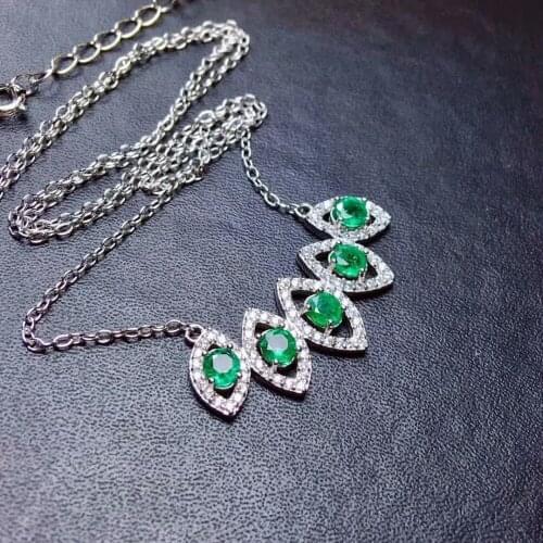 SHILOVEM 925 sterling silver real Natural Emerald Pendants classic fine Jewelry women wedding wholesale new gift mz0304884agml