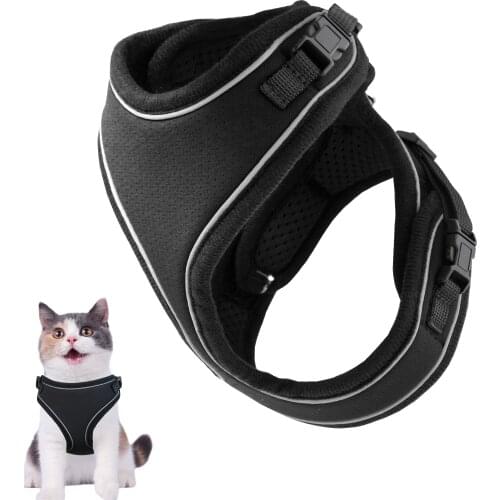 Cat Harness for Walking, Adjustable Soft Mesh Harnesses for Kitten Medium Large Cats Small Pets, Escape Proof Cat Vest Harness