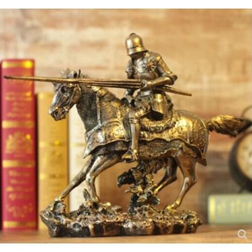 Medieval knight armor model a retro-Roman warrior in armor Pike warriors high-grade decoration products figure Sculpture statue
