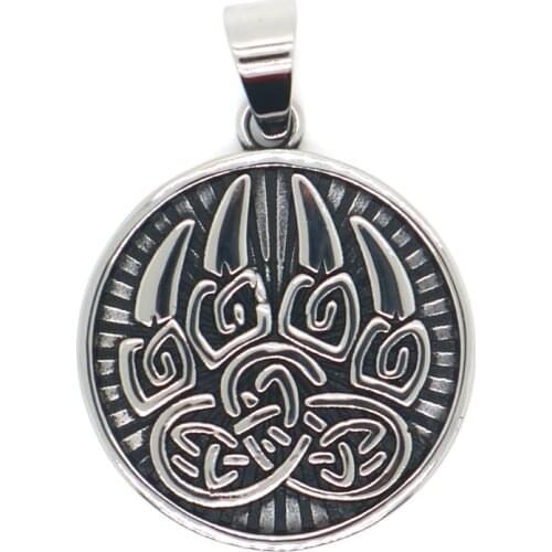 Unisex 316L Stainless Steel Cool Vikings Bear Claw Pendant