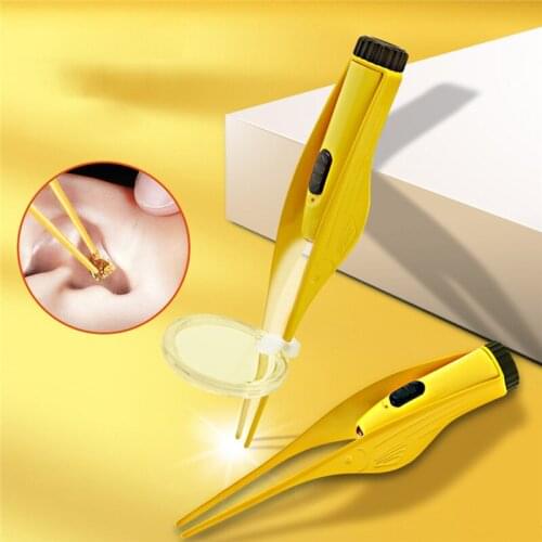 Ear Cleaner Earpick Easy Ear Wax Remover Earpick Wax Remover Curette Light Spoon with Magnifier Ear Wax Removal