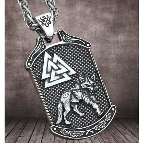Vintage Nordic-Viking Slavic Wolf Pendant Necklace Punk Men Animal Amulet Jewelry Necklaces