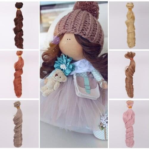 1pc 15*100cm High temperature fiber Roman doll hair tress Curly Hair Extensions for BJD/Blyth/American All Dolls Accesories