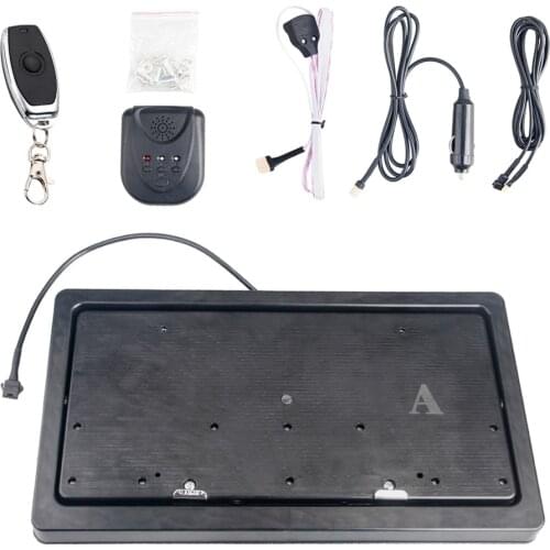 Universal 1 Set Standard Size Flip Hidden License Plate Frame Bracket Holder Bracket Remote Control Rust Proof