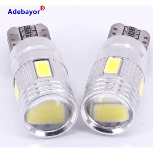 10 X blue red white T10 canbus led 6 SMD 5630 Chip 501 W5W 194 Error Free Car LED Lens Indicator Wedge Dome Light Bulb Lamp
