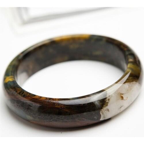 100% Genuine Namibia Natural Yellow Pietersite Gems Stone Charm Fashion Women Lady Bangle Bracelet Inner Diameter 58mm