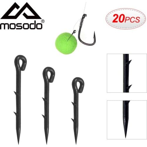 20 pcs Metal Bait Spike Carp Fishing Hook Bait Sting Boilies Pin Spike Maggot Corn Ronnie Hair Rig Carp Feeder Fishing Tackle