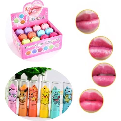 24pcs/lot Wholesale Cute Lipstick Wax Fruit Flavor Lip Balm Moisturize Makeup Fuller Lips Gloss Colour Magic Batom