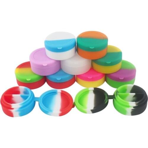 30 pcs 7ml silicone container box with cover wax oil dab jar non-stick silicone jar portable storage tank