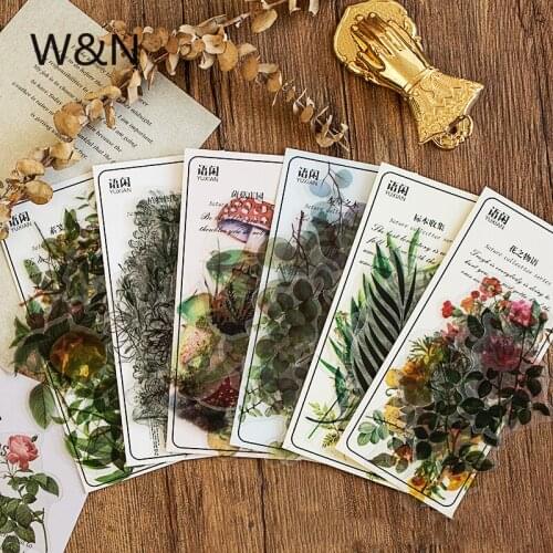 40pcs/bag Plant Stickers Aesthetic Waterproof PET Stickers Scrapbooking DIY Decoration Planner Kawaii Stationery Sticker Gift