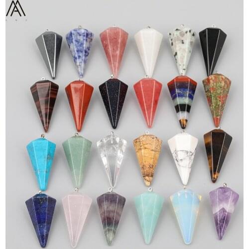 5pcs/Lot Natural Pink White Amethysts Quartz Howlite Fluorite Stone Healing Point Pendant Meditation Chakra Jewelry JXD-50AMG