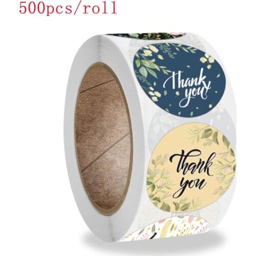 500pcs/roll Thank You Stickers for seal labels 1 inch gift Packaging Stickers Birthday Party offer stationery Wedding Sticker
