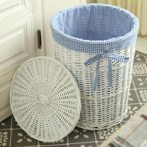 600 Rattan hamper basket with dirty clothes basket put clothes storage basket clothing with lid tweezers home weaving large