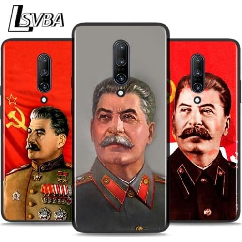 Black Silicone Case Stalin Soviet Union For OnePlus 5 5T 6 6T 7 7T 8 8Pro Super Bright Glossy Phone Case Cover